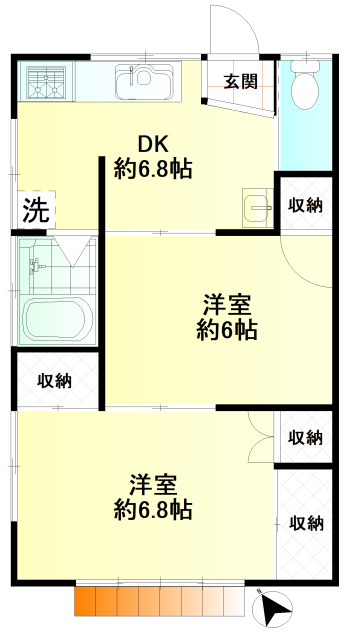 晴美荘の間取り