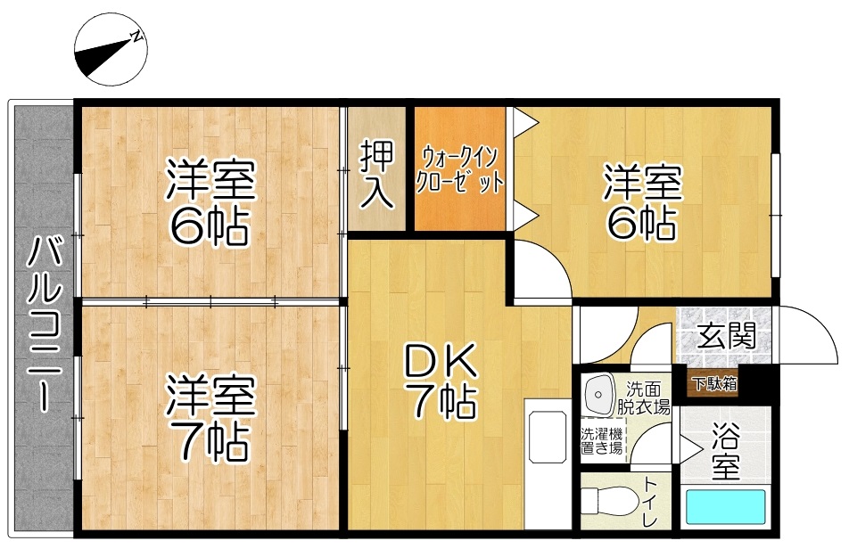 北九州市小倉南区守恒のマンションの間取り