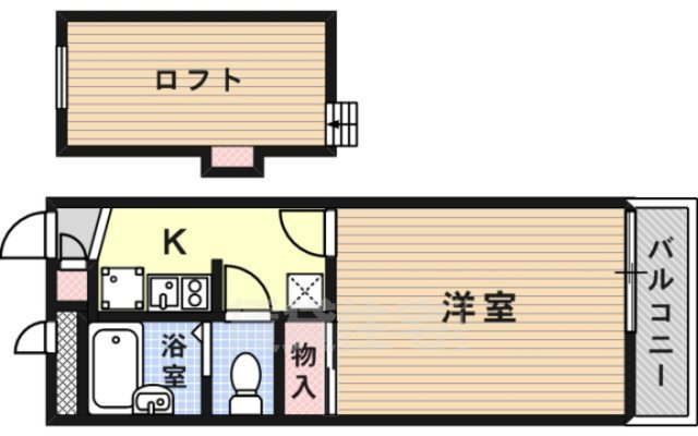 高槻市登町のアパートの間取り