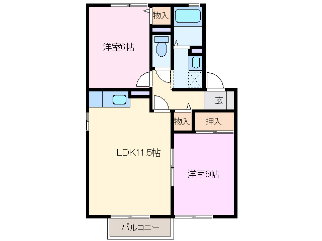 グランタイル高岡Ｂ棟の間取り