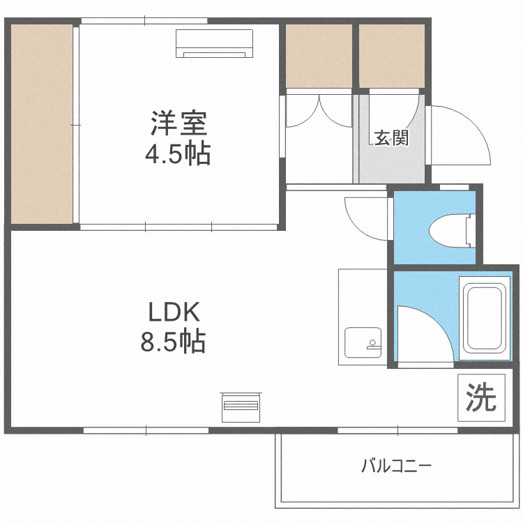 札幌市西区宮の沢三条のマンションの間取り