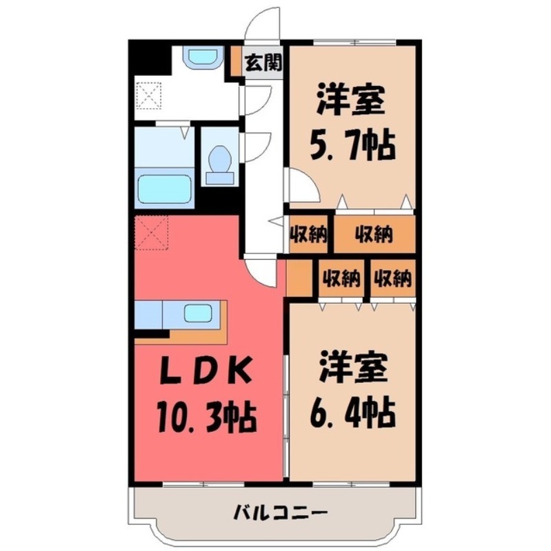 古河市本町のマンションの間取り