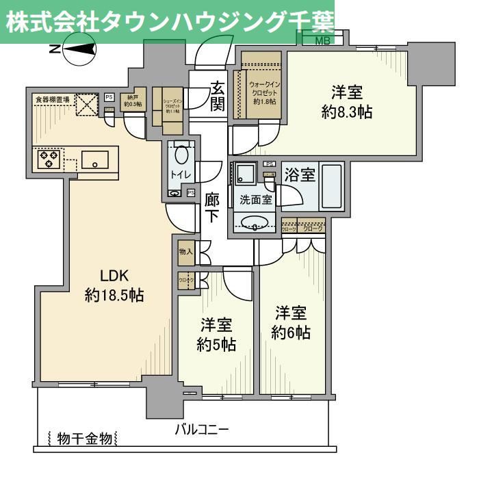 千葉市美浜区若葉のマンションの間取り