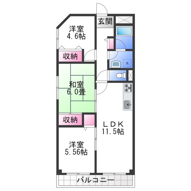 リヴィエールなかよし橋の間取り