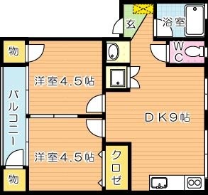 MOON永犬丸（ムーン永犬丸）Ａ棟の間取り