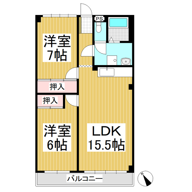 佐久市平賀のマンションの間取り