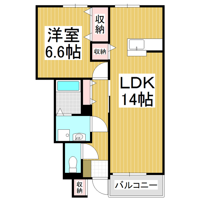 上伊那郡辰野町大字伊那富のアパートの間取り