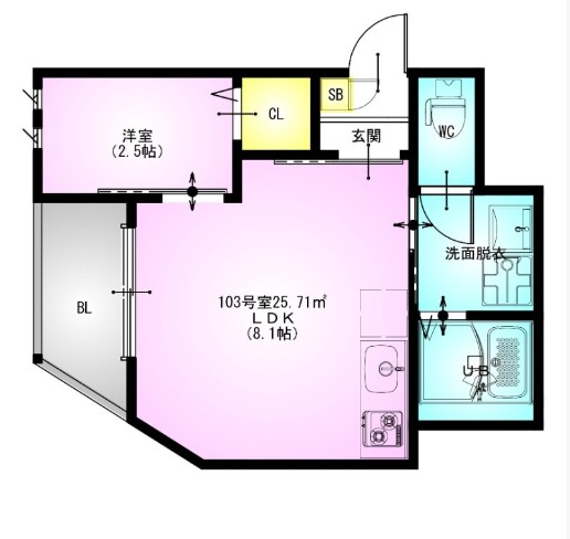 【松戸市横須賀のアパートの間取り】