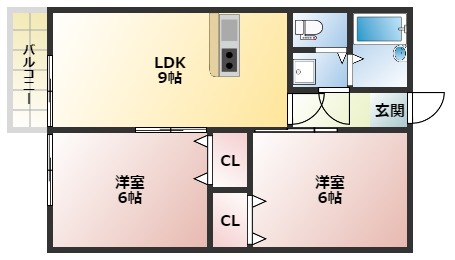 クオレ西郷C棟の間取り