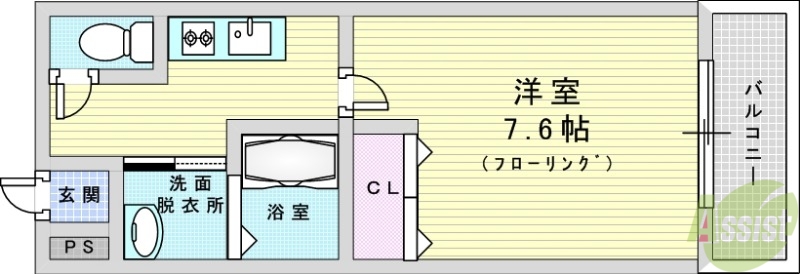 大阪市東淀川区豊里のアパートの間取り