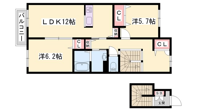 シャンティ夢前の間取り