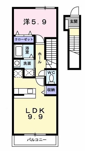 来夢１番館　Ｂの間取り