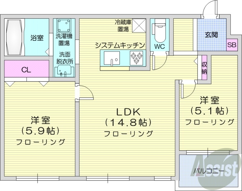 porte-bonheurの間取り