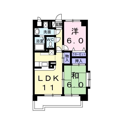 塩竈市藤倉のマンションの間取り