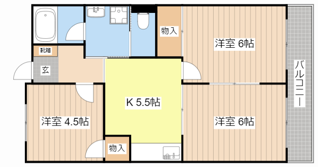 彦根市南川瀬町のアパートの間取り