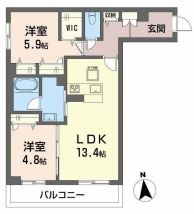 倉敷市福島のマンションの間取り