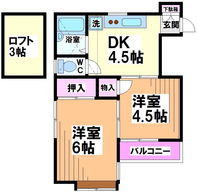 世田谷区南烏山のアパートの間取り