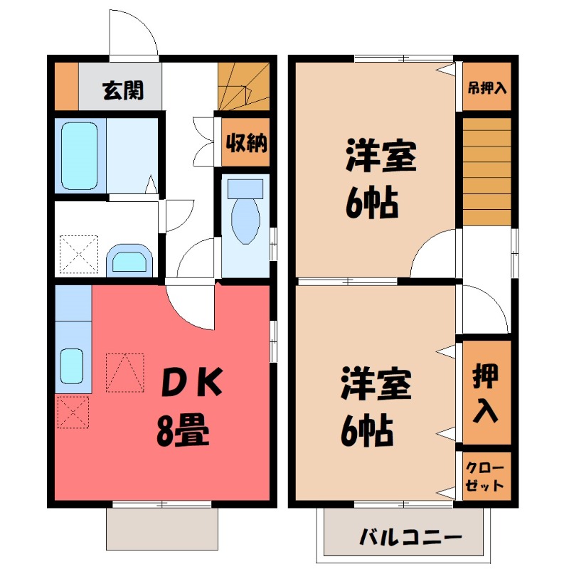 熊谷市妻沼のアパートの間取り