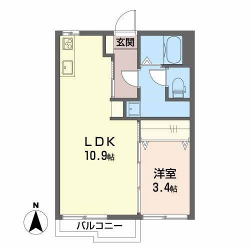 【豊川市森のアパートの間取り】