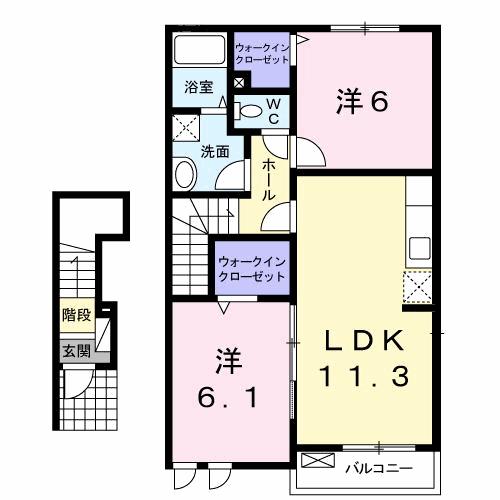 カントリー・ローズＡの間取り