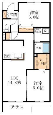 Aーフラットの間取り