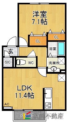 うきは市吉井町のアパートの間取り