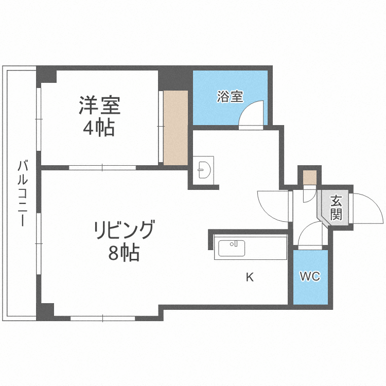 札幌市中央区南五条東のマンションの間取り