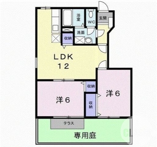 大阪狭山市東池尻のアパートの間取り