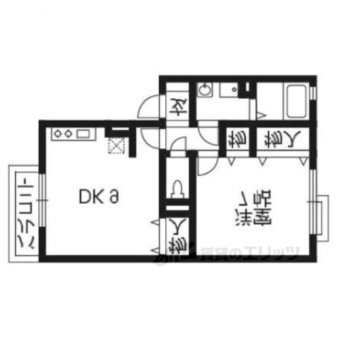 木津川市州見台のアパートの間取り