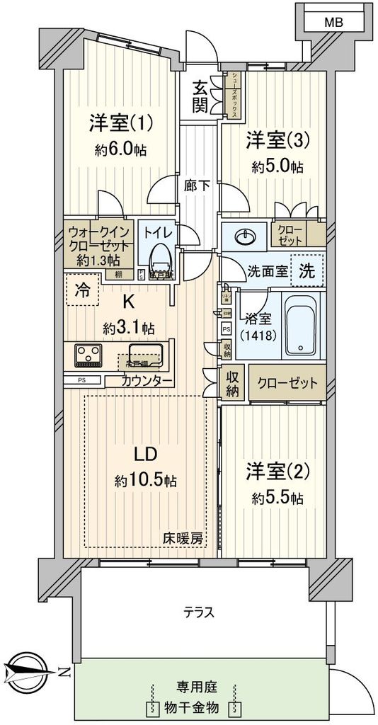 ザ・パークハウス新検見川ウエストレジデンスの間取り