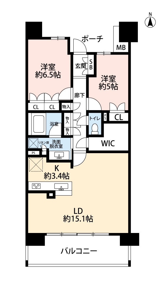 プラウドタワー仙台勾当台公園の間取り