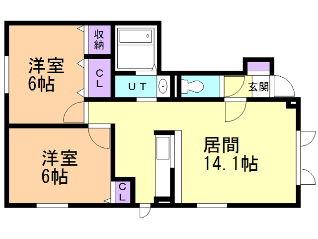苫小牧市美原町のアパートの間取り