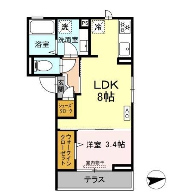 長野市東鶴賀町のアパートの間取り