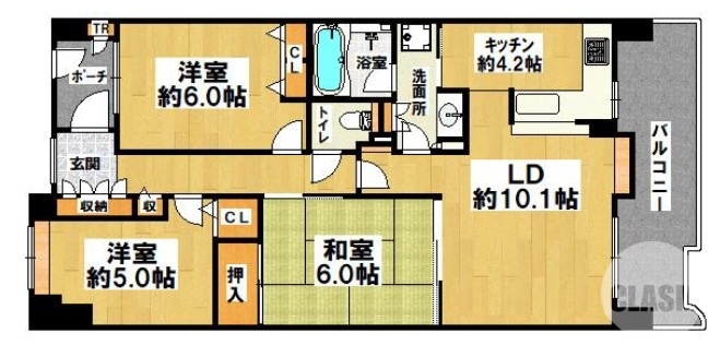 堺市南区新檜尾台のマンションの間取り