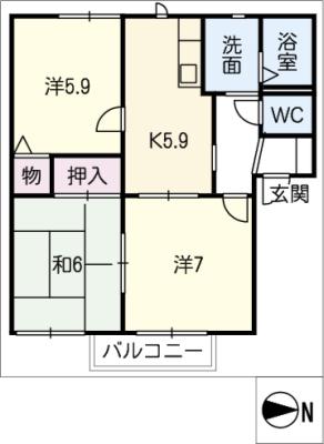 プレミールきよみずＡの間取り