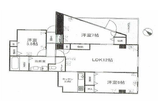 世田谷区経堂のマンションの間取り