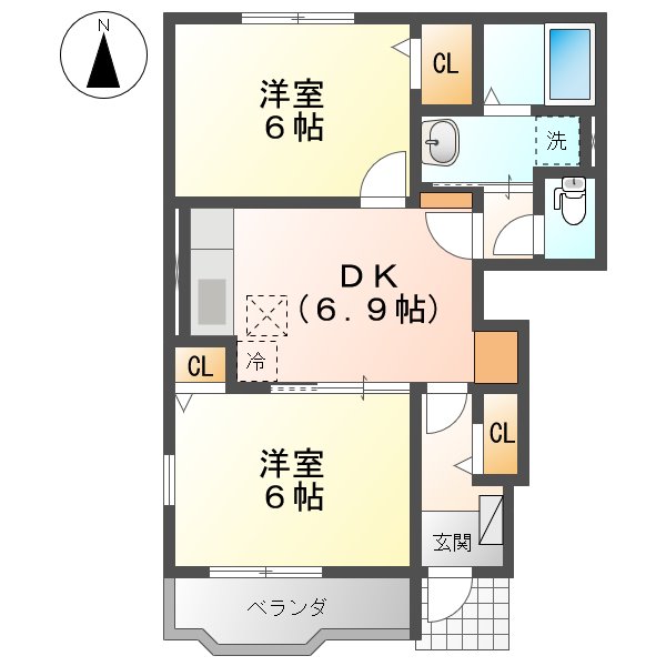 クリスタルコートＡの間取り