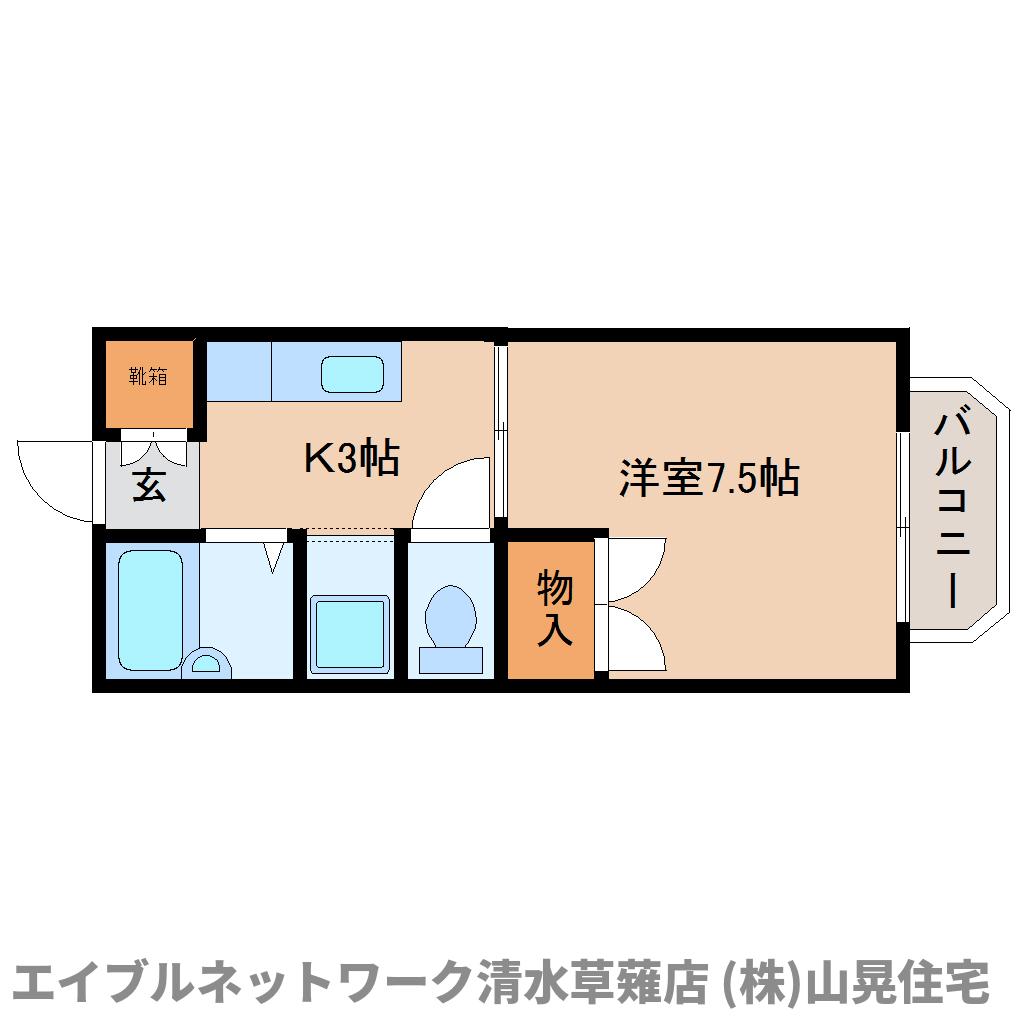 静岡市駿河区池田のマンションの間取り