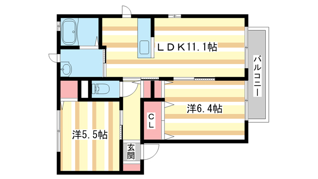 高市郡高取町大字観覚寺のアパートの間取り