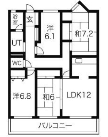 瀬戸市北浦町のマンションの間取り