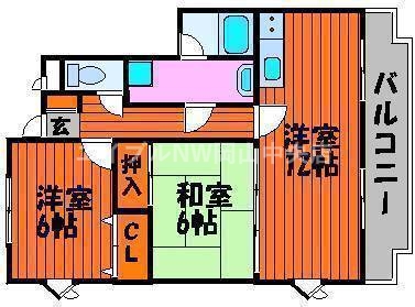 岡山市南区豊成のマンションの間取り