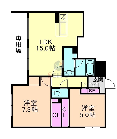 大阪市淀川区東三国のマンションの間取り