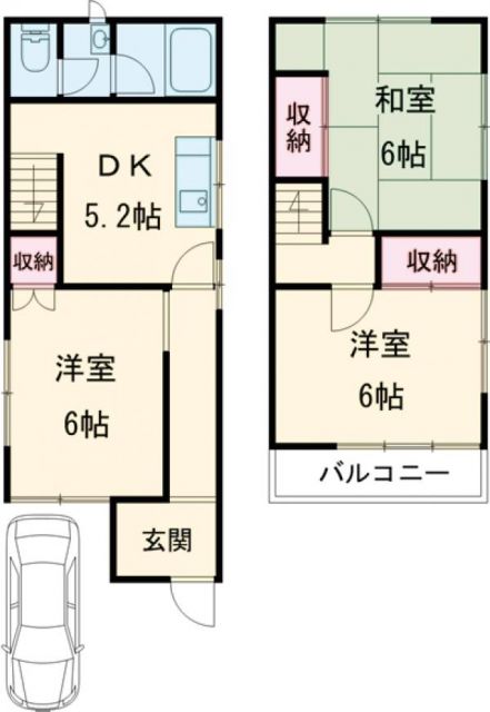 摂津市鳥飼新町2丁目貸家の間取り