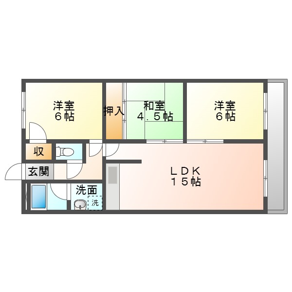 沼ノ端ハイツA棟の間取り