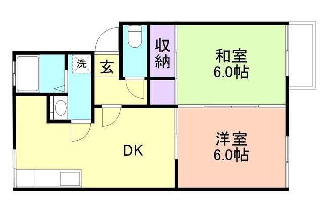 和歌山市塩屋のアパートの間取り