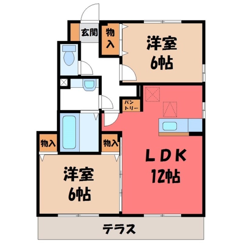 小山市駅南町のアパートの間取り