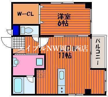 岡山市北区富田町のマンションの間取り