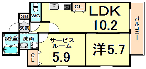 パークフラッツ尼崎の間取り