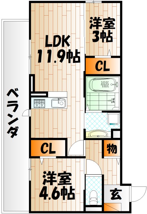 ストレイト葛葉の間取り