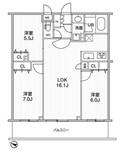 墨田区東向島のマンションの間取り